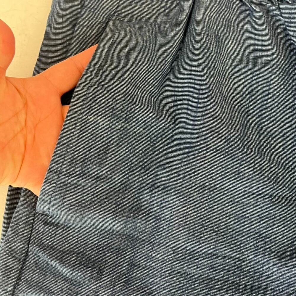 COS Women's Pants Womens Size 12 Barrel Leg Blue Denim Drawstring Elastic Waist - Picture 3 of 10